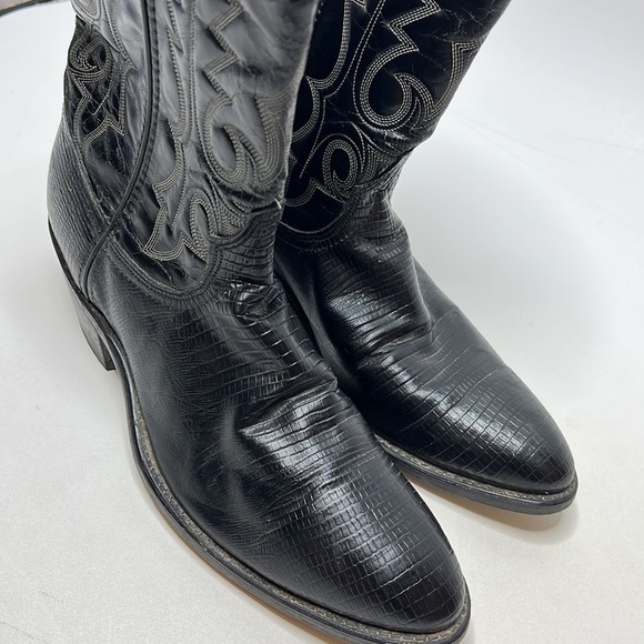 Laredo Black Leather Cowboy Western Boots - Picture 5 of 10
